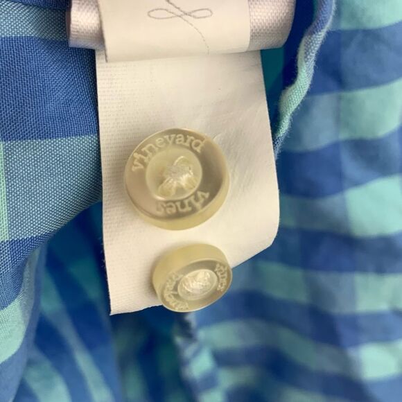 Vineyard Vines Men's Blue Gingham Tucker Slim Fit Cotton Button Down Shirt SZ XS - Picture 8 of 9